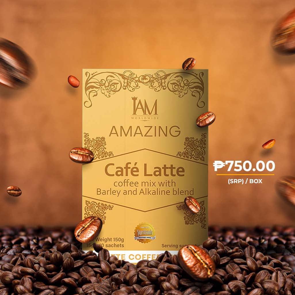 IAM Amazing Coffee Latte with Barley and Alkaline, 1 Box